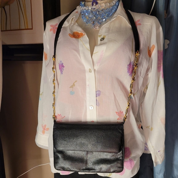 Vintage Authentic Judith Leiber snake skin cross body purse - Picture 14 of 14